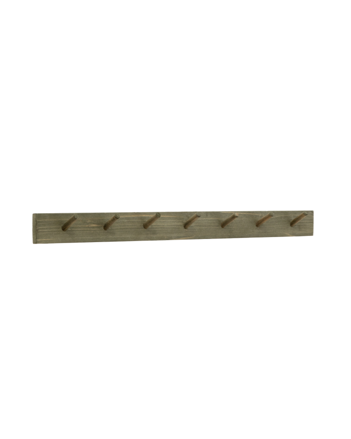 Cintre mural en bois massif ton vert 61x5cm
