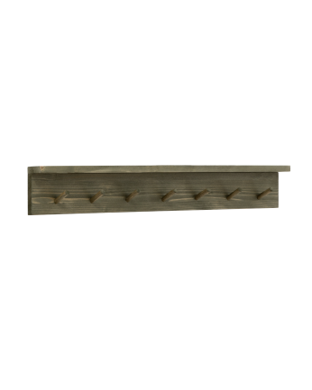 Cintre mural en bois massif ton vert 61x10cm