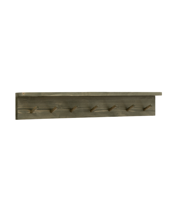 Cintre mural en bois massif ton vert 61x10cm