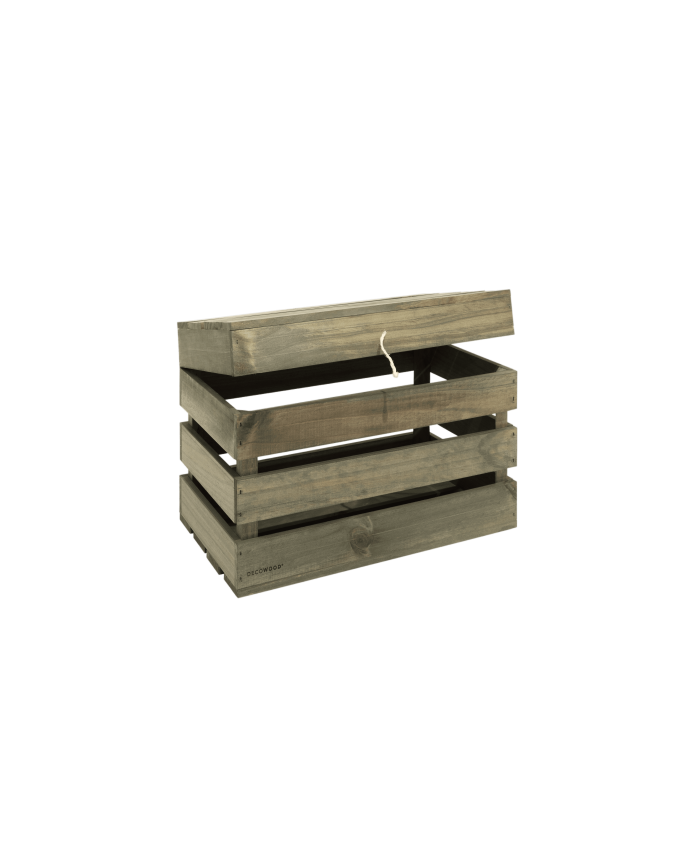 Coffre en bois massif vert 39x33x30,5cm