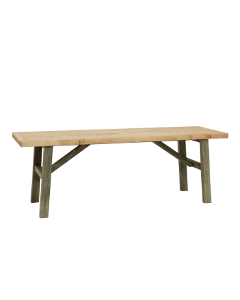 Banc en bois massif ton vert en différentes tailles
