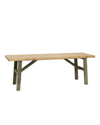 Banc en bois massif ton vert en différentes tailles