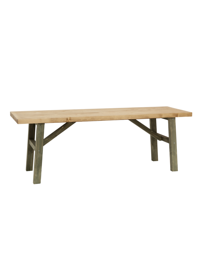 Banc en bois massif ton vert en différentes tailles