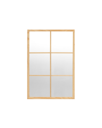 Miroir mural rectangulaire de type fenêtre en bois 90x60cm