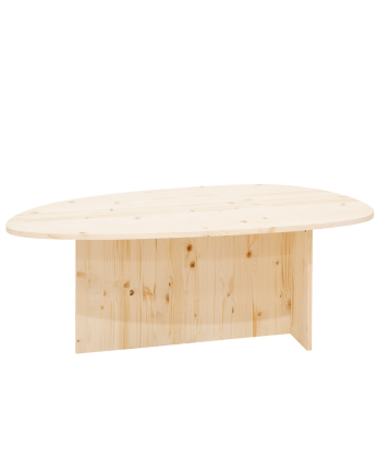 Table basse en bois massif ton naturel de 129cm