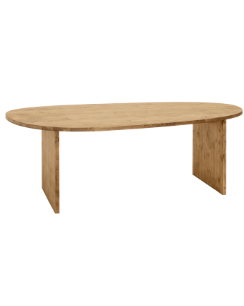 Table de salle à manger en bois massif ton chêne foncé en différentes tailles