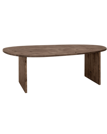 Table de salle à manger en bois massif ton noyer en différentes tailles