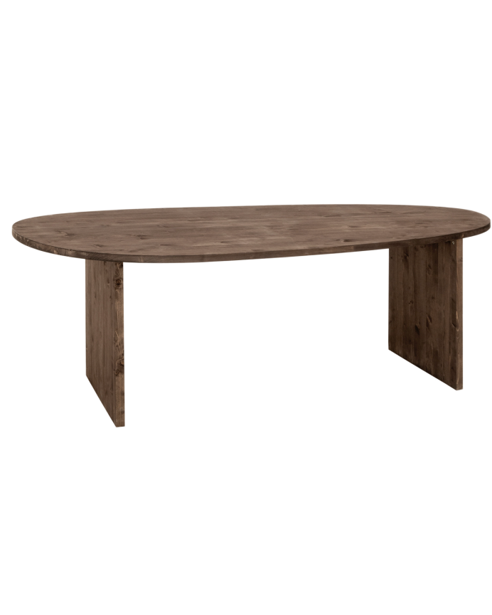 Table de salle à manger en bois massif ton noyer en différentes tailles