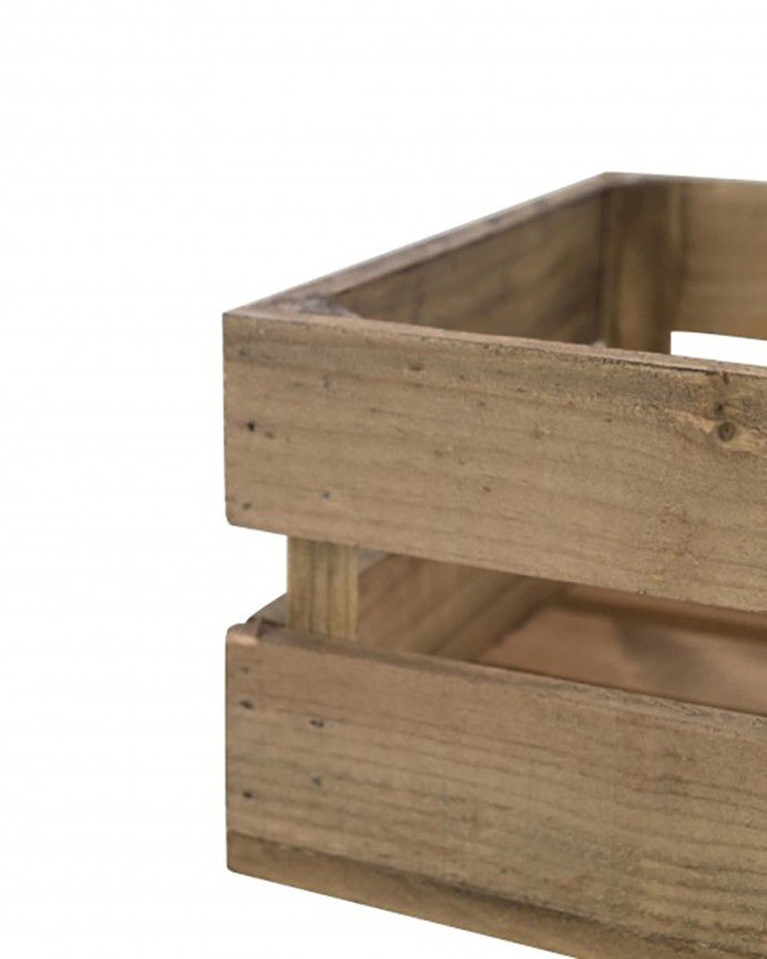 Coffret en bois massif ton chêne moyen foncé