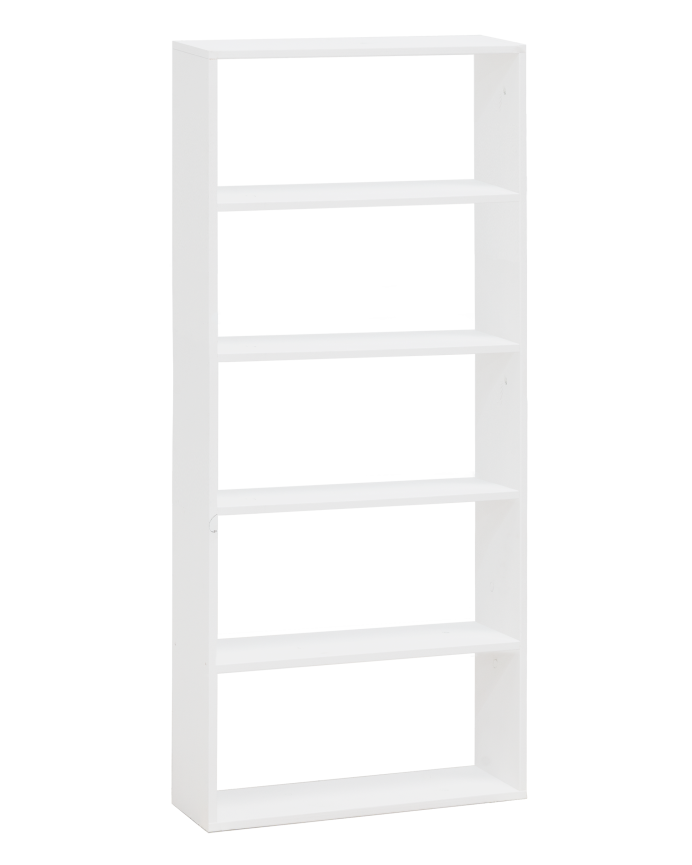 Étagère en bois massif blanc avec 4 étagères