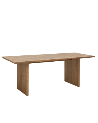 Table de salle à manger en bois massif dans le ton du bois chêne foncé en différentes tailles