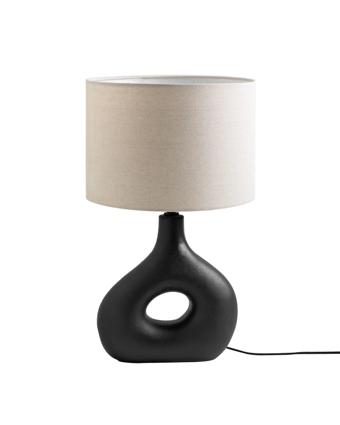 Lampe de table en céramique et abat-jour en tissu de lin de 51x30cm