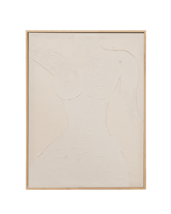 Tableau beige décoratif sur toile de coton avec cadre en bois peint à la main à la peinture à l'huile en différentes tailles