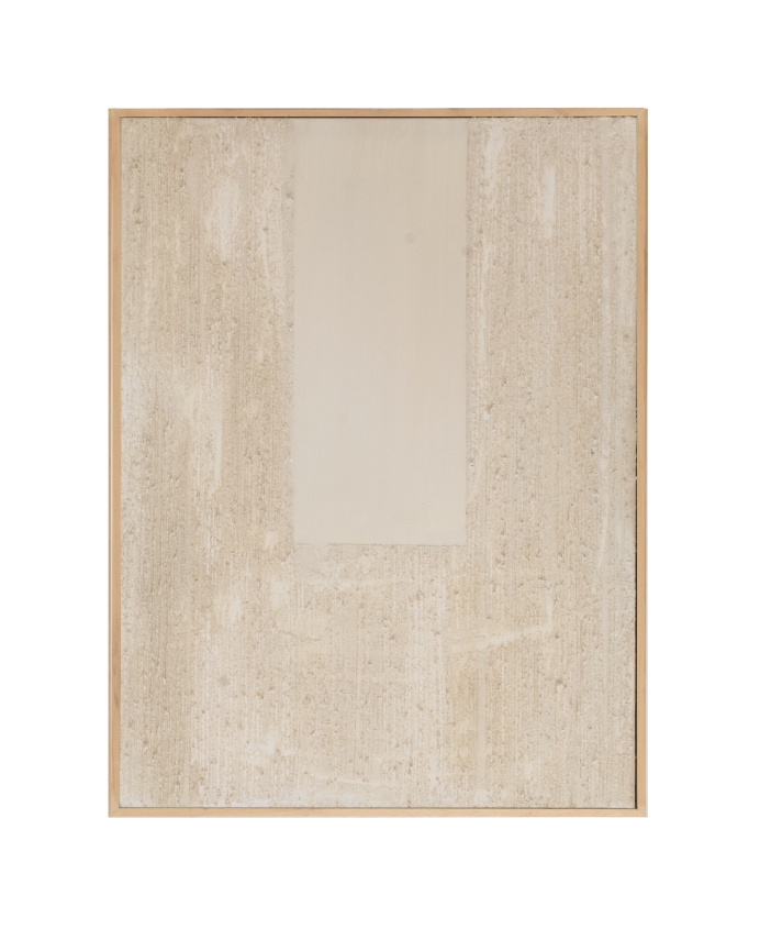 Tableau beige-marron décoratif sur coton avec cadre en bois peint à la main à la peinture à l'huile en différentes tailles