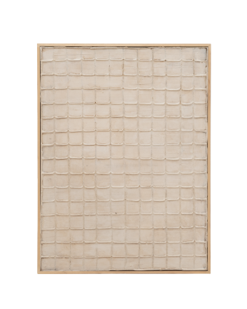 Tableau beige décoratif sur toile de coton avec cadre en bois peint à la main à la peinture à l'huile en différentes tailles