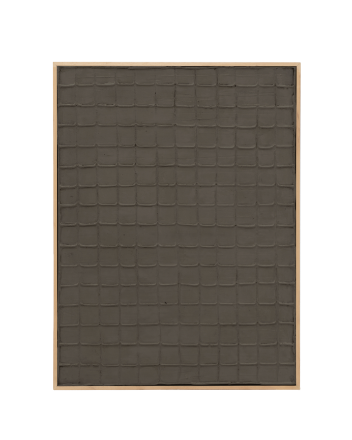 Tableau gris décoratif sur toile de coton avec cadre en bois peint à la main à la peinture à l'huile en différentes tailles