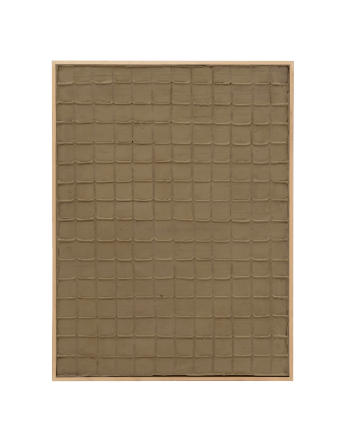 Tableau marron décoratif sur coton avec cadre en bois peint à la main à la peinture à l'huile en différentes tailles
