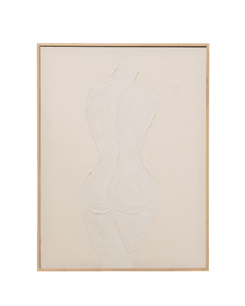 Tableau beige décoratif sur toile de coton avec cadre en bois peint à la main à la peinture à l'huile en différentes tailles