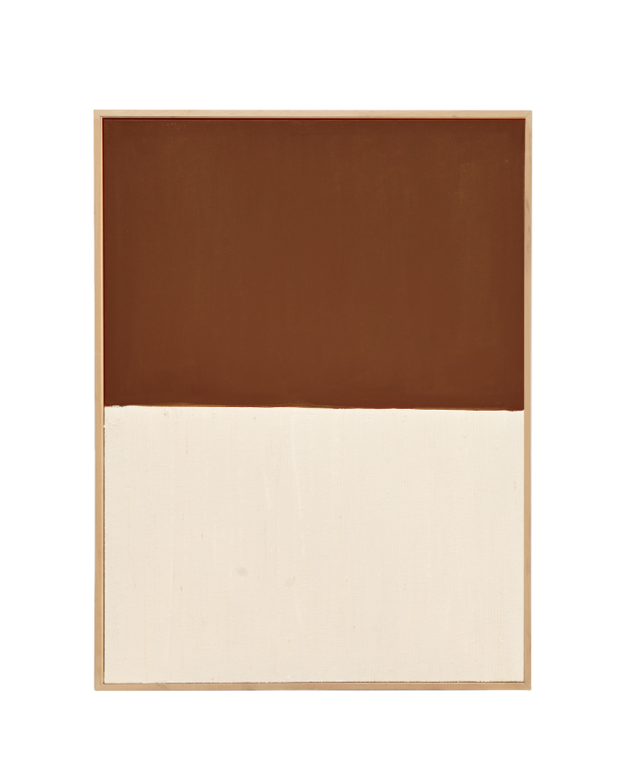 Tableau tuiles et blanc décoratif sur coton avec cadre en bois peint à la main à la peinture à l'huile en différentes tailles