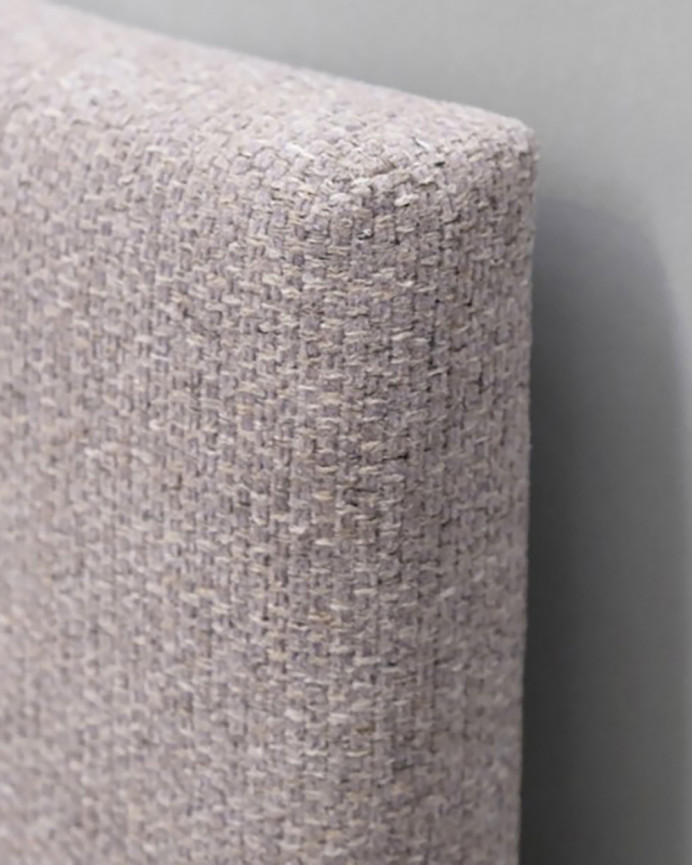 Tête de lit rembourrée en polyester avec boutons couleur lavande en différentes tailles