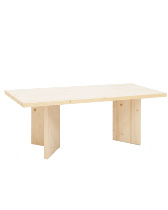 Table basse en bois massif en ton naturel 120x55cm