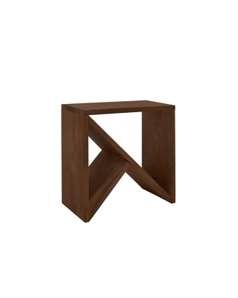 Table de chevet ou table d'appoint en bois massif ton noyer en différentes tailles