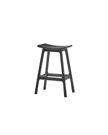 Pack 2 tabourets en bois massif de couleur noire de 66cm