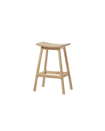 Pack 2 tabourets en bois massif de couleur naturelle de 66cm