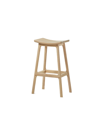 Pack 2 tabourets en bois massif de couleur naturelle de 73cm