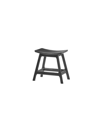 Pack 2 tabourets en bois massif de couleur noire de 45cm