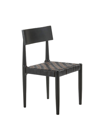 Chaise en bois massif de couleur noire de 81cm