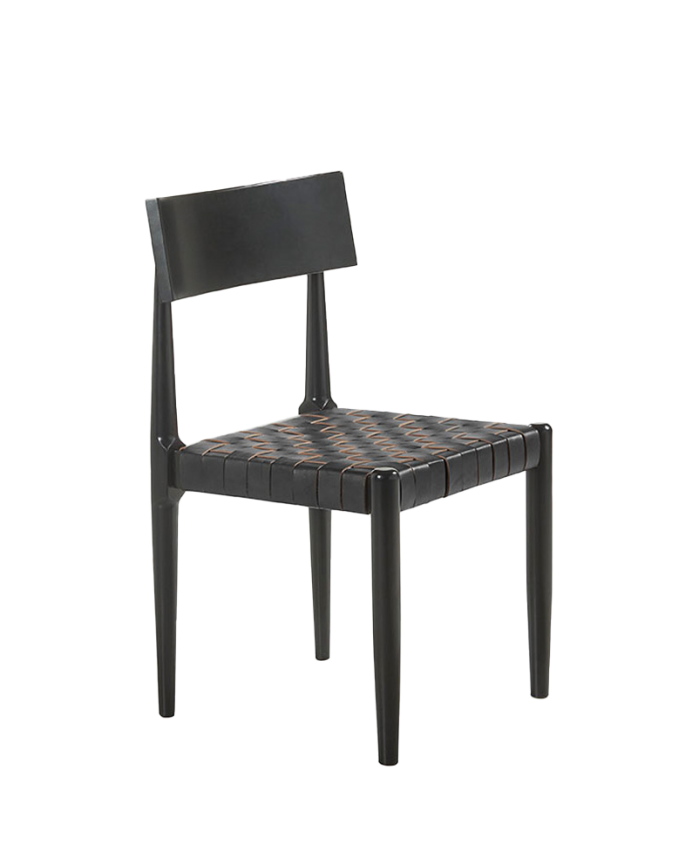 Chaise en bois massif de couleur noire de 81cm