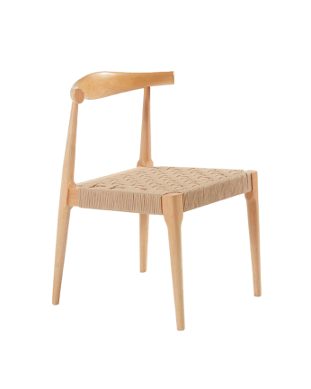 Chaise en bois massif de couleur beige de 81cm