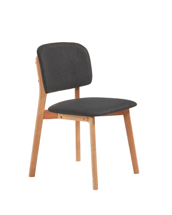 Chaise en bois massif avec assise rembourrée ton naturel de 79 cm
