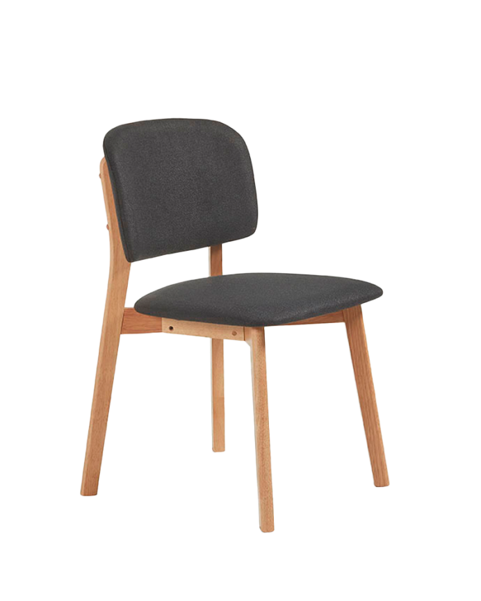 Chaise en bois massif avec assise rembourrée ton naturel de 79 cm