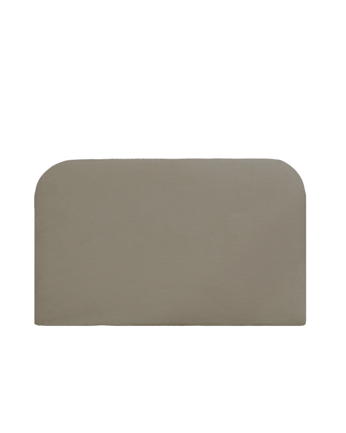 Tête de lit déhoussable en velours côtelé brun taupe en différentes tailles