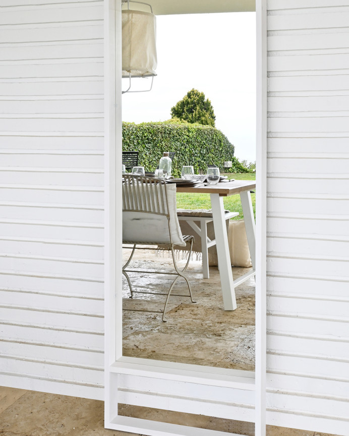 Miroir effet bois massif blanc en différentes tailles