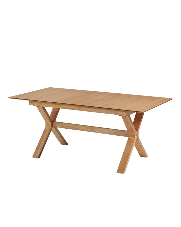 Table de salle à manger à rallonge en bois naturel en différentes tailles