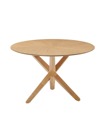 Table à manger ronde en bois naturel 120cm