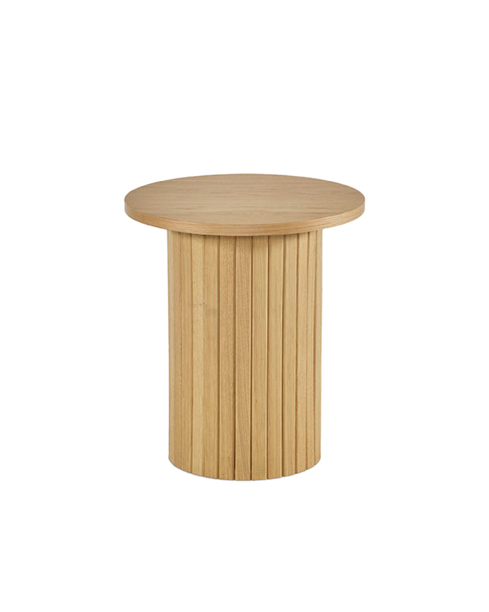 Table d'appoint ou table basse ronde en placage de chêne en différentes tailles