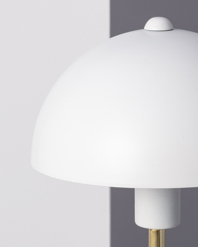 Lampe de table en aluminium blanc et doré
