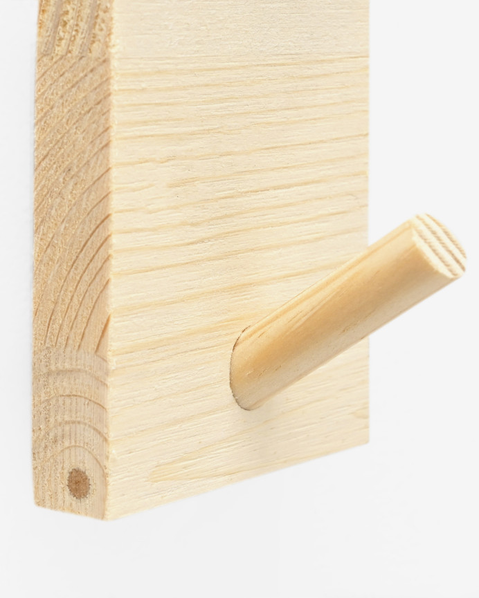 Cintre mural en bois massif ton naturel 8x6cm