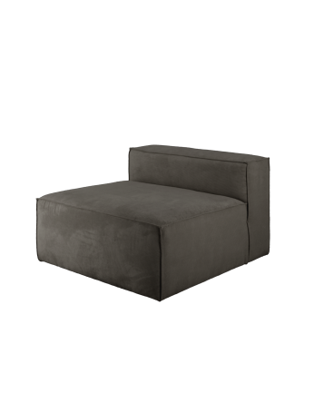 Fauteuil en velours côtelé couleur gris foncé de 110x90cm