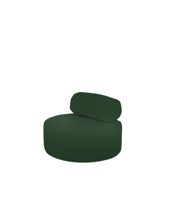 Fauteuil en bouclé rond couleur vert de 91x71cm