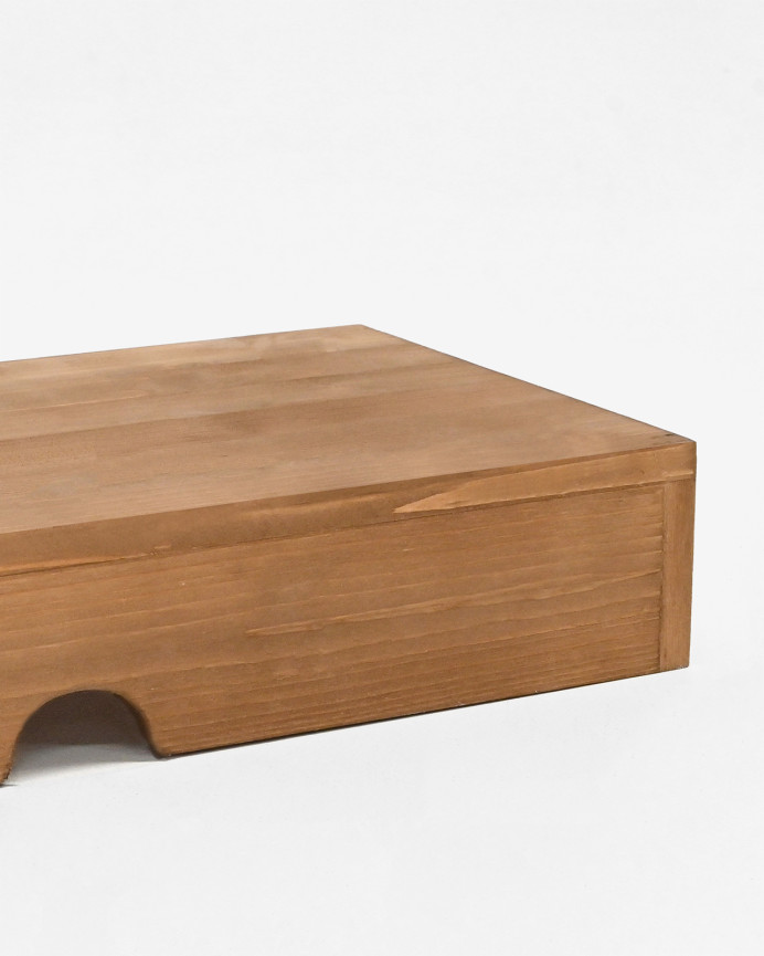 Support pour surélever le moniteur de l'écran d'ordinateur en bois massif ton chêne foncé 50x25cm