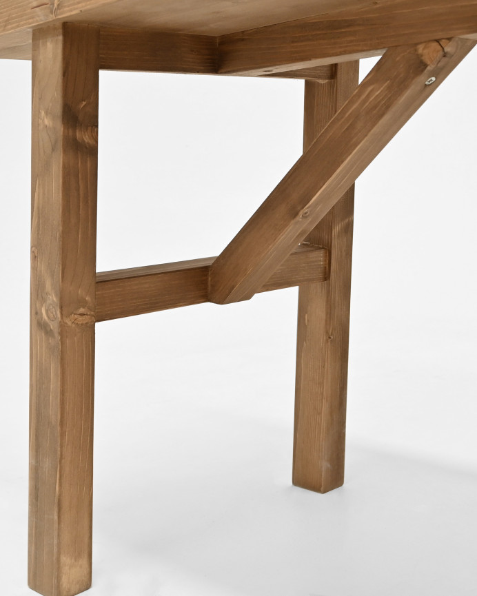 Banc en bois massif ton chêne foncé en différentes tailles