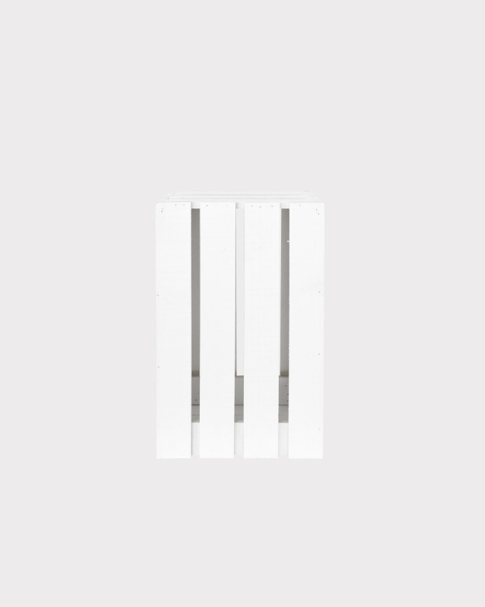 Tabouret en bois massif blanc 30,5x49x26,5cm