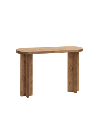 Console en bois massif ton chêne foncé 120x80cm