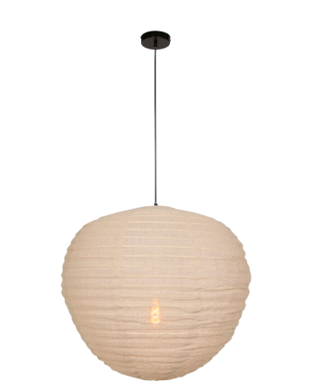 Lampadaire en tissu beige Ø70cm 