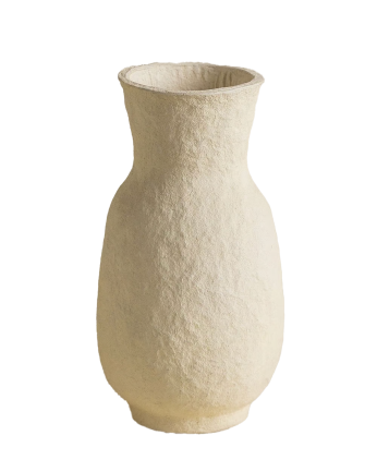 Vase en papier mâché beige de 31cm
